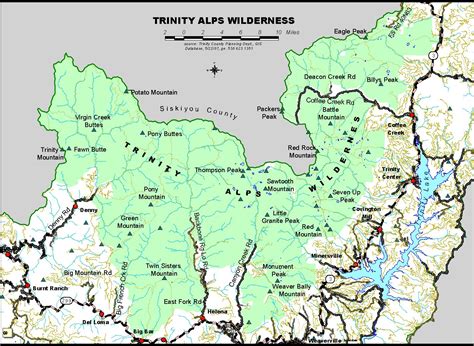 Trinity Alps Wilderness Map - Trinity Alps CA • mappery