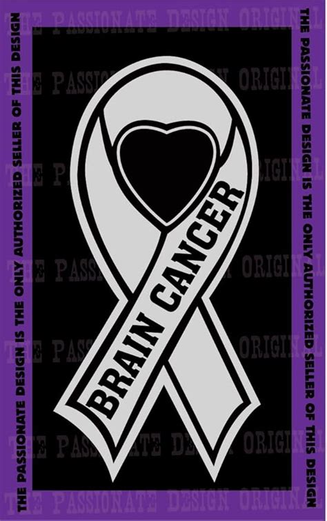 Amazon.com: Brain Cancer Ribbon Decal 6" X 11": Everything Else