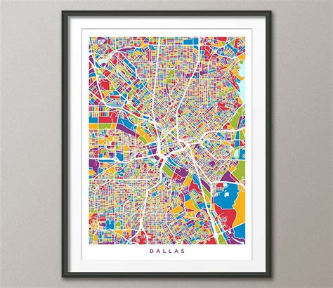 Dallas Map Dallas Texas City Map Art Print 3008 - Etsy