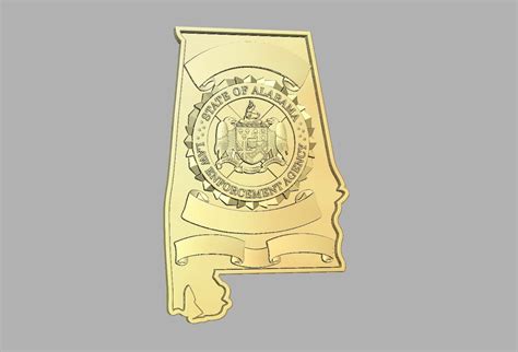 Alabama State Trooper Badge STL Format 3d CNC Digital File Download Not a Physical Item - Etsy