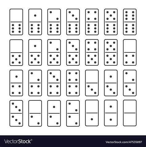 Domino set piece game board flat icon Royalty Free Vector