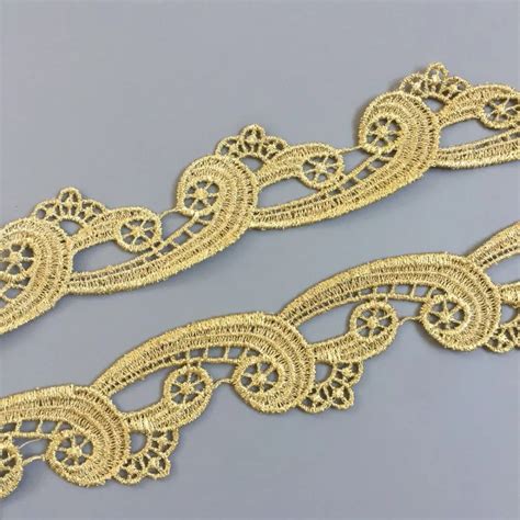 Hot Sale Gold Mesh Lace Trim Luxury Embroidery Gold Lace Fabric for ...