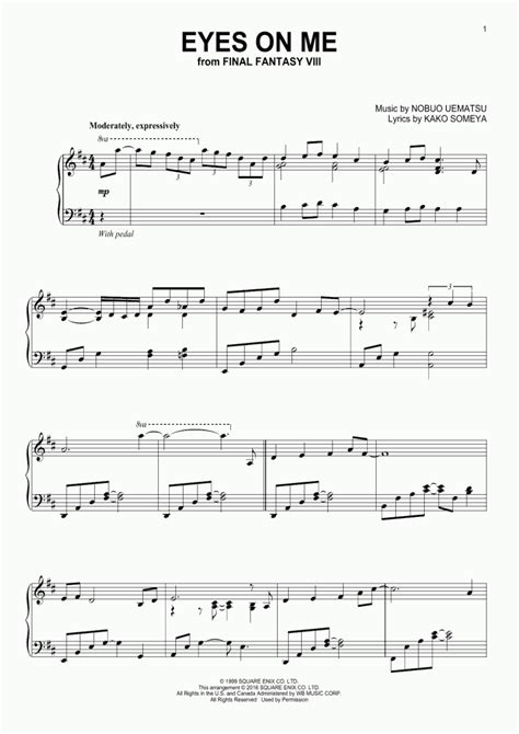 Eyes On Me Piano Sheet Music | OnlinePianist