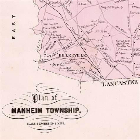 1864 Map of Manheim Township, Lancaster County, PA – Uncharted Lancaster