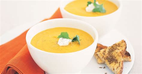 Carrot and potato soup with cumin toast