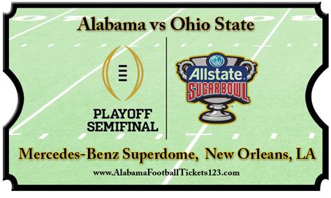 Sugar Bowl Tickets | Alabama Crimson Tide vs Ohio State Buckeyes | Jan ...