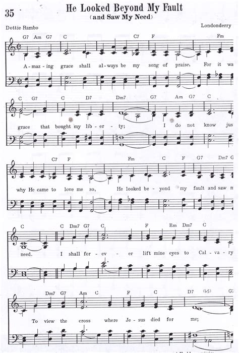 He Looked Beyond My Fault (Hymn) SATB - Page 1 of 2 | Great song lyrics ...