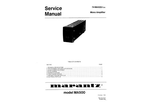 MARANTZ MA500 - Service Manual Immediate Download