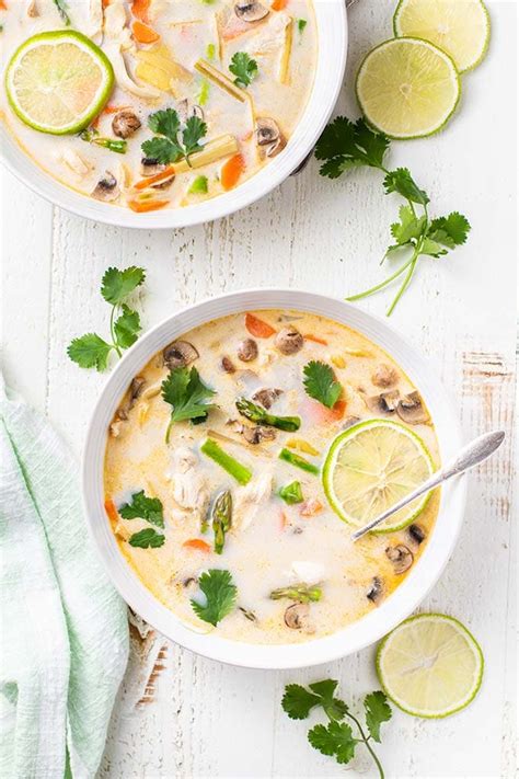 Authentic Tom Kha Gai - Thai Coconut Milk Soup - Sunkissed Kitchen