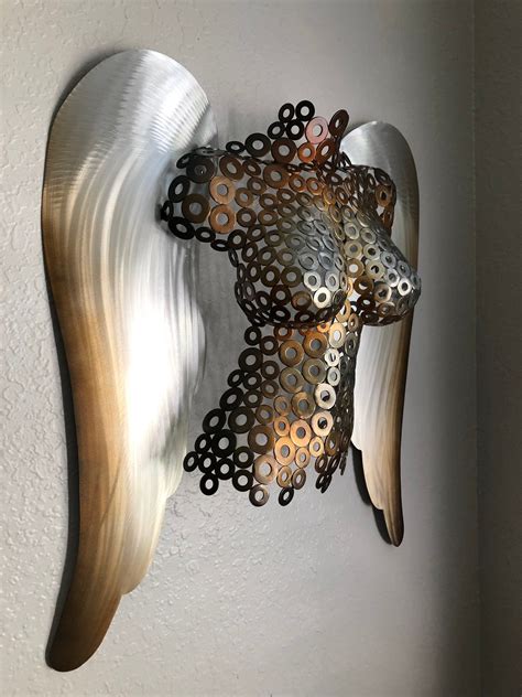 Abstract Metal Wall Art Sculpture Contemporary Metal Art Angel Torso by Holly Lentz by onlyart76 ...