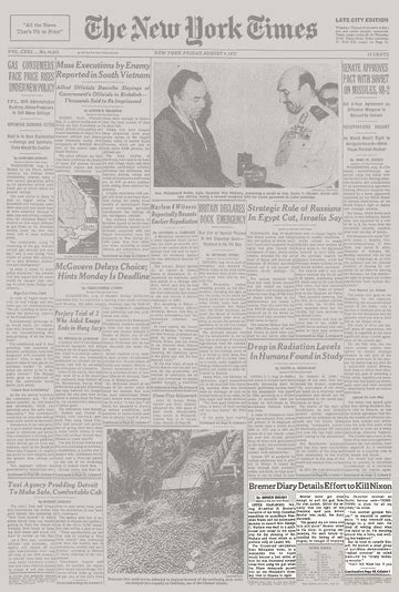 Bremer Diary Details Effort to Kill Nixon - The New York Times