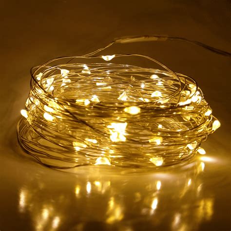 33 Foot - Plug in LED Fairy Lights- 100 Yellow Micro LED Lights on ...