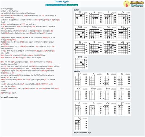 Chord: Thanks Again - tab, song lyric, sheet, guitar, ukulele | chords.vip