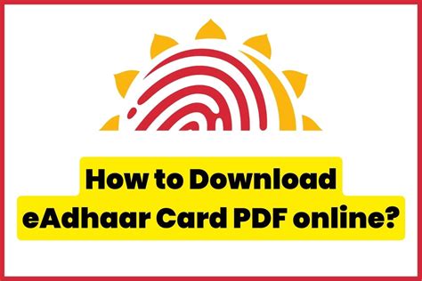 E Aadhaar Card Download Online PDF, Apply PVC Card eaadhaar.uidai.gov.in