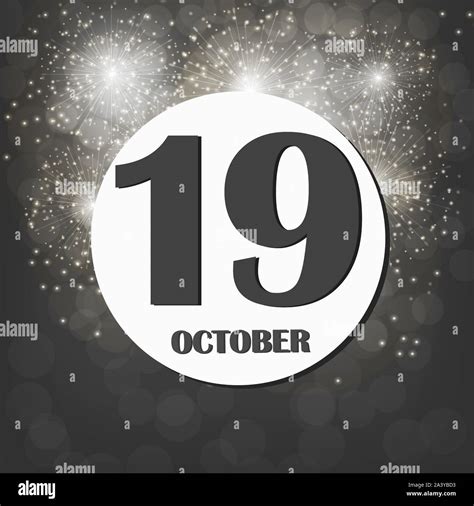 October 19 icon. For planning important day. Banner for holidays and special days. Illustration ...