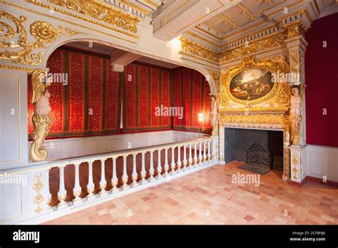 Golden room in the castle, Chateaubriant France, France Stock Photo - Alamy