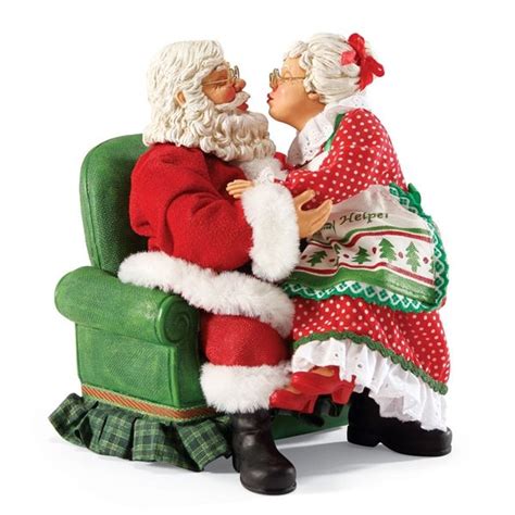 Mr. and Mrs. Claus Figurines | Santa and Mrs. Claus Kissing - Possible Dreams Figurine, 4033714 ...