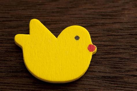 Cut and painted wooden chick for Easter holiday Creative Commons Stock Image
