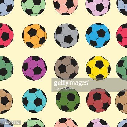 Seamless color soccer balls Clipart Image