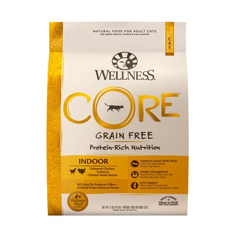 Wellness CORE Natural Grain Free Chicken & Turkey Dry Indoor Cat Food ...