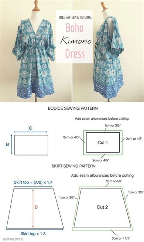 Kimono Sewing Pattern Easy Free Sewing Pattern Make This Boho Kimono Summer Dress Rayon ...