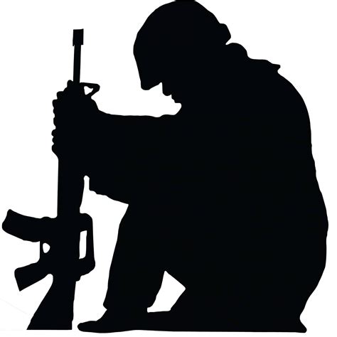 Soldier Silhouette Kneeling