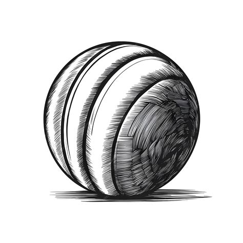 Premium Vector | Ball ink sketch drawing black and white engraving ...