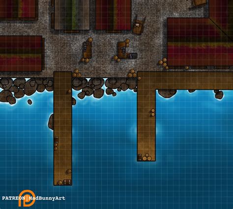 [OC] [Battlemap] The Docks [2834x2546] [39x35 GRID] : r/battlemaps