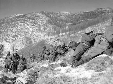 Marines taking cover at the Battle of Chosin Reservoir, Korean War image - Free stock photo ...