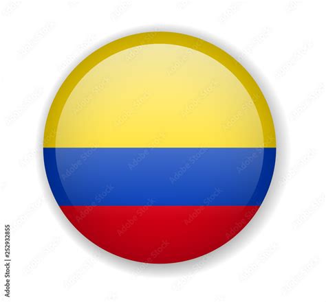 Colombia flag round bright icon vector Illustration Stock Vector ...