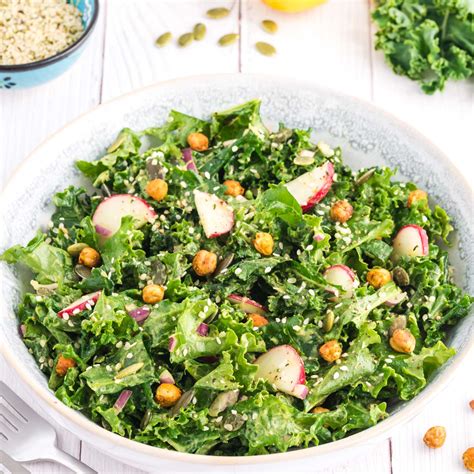 Simple Kale Avocado and Pumpkin Seed Salad