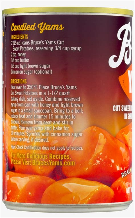 Bruce's Yams Recipe On Can PNG Image | Transparent PNG Free Download on SeekPNG