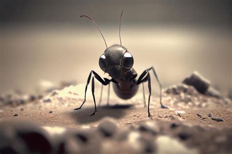 Premium Photo | Ant on the groundgenerative ai