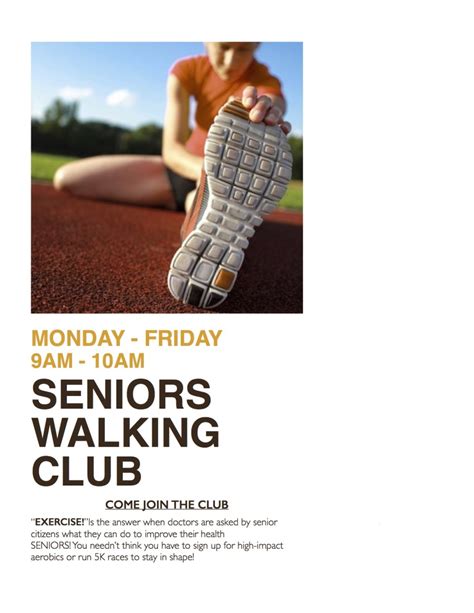 Seniors Walking Club flyer | Renna Media