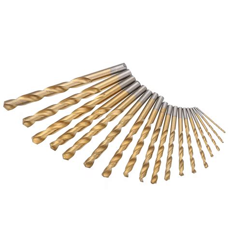 19Pcs HSS Diamond Drill Bit Set Titanium Coated Twist Drill Bit Set 1 ...