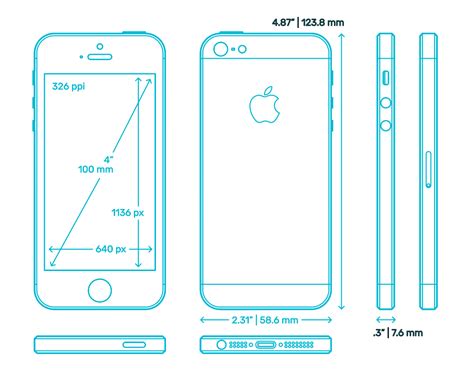 Apple iPhone 5 (6th Gen) Dimensions & Drawings | Dimensions.com