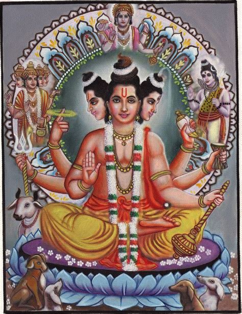 Brahma Vishnu Shiva Trimurti Painting Handmade Hindu Holy Deity ...