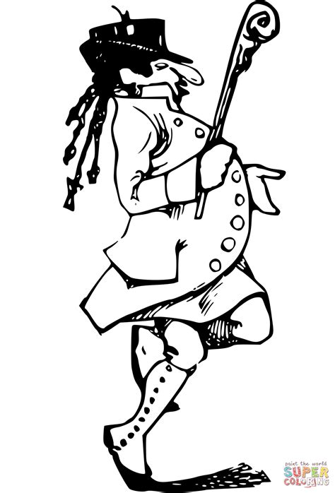 Vintage Comic Character - Dancing Gentleman coloring page | Free Printable Coloring Pages