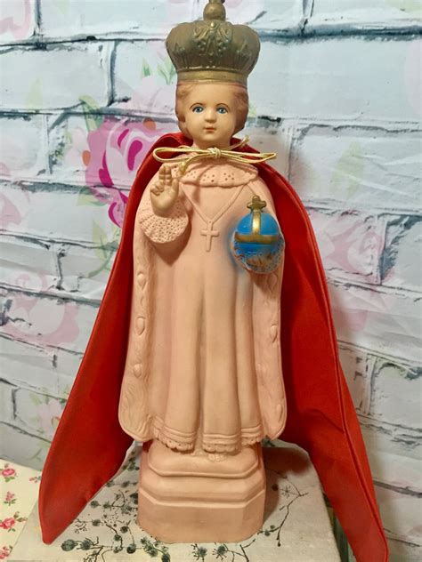 Vintage Infant of Prague Baby Jesus Religious Statue with Vestment ...