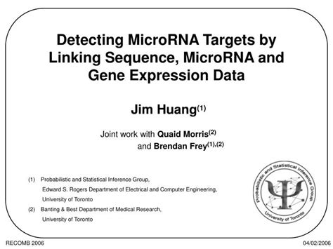 PPT - Detecting MicroRNA Targets by Linking Sequence, MicroRNA and Gene ...