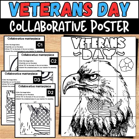 Veterans Day Collaborative Art Poster | Veterans Day Mural Art TeamWork ...