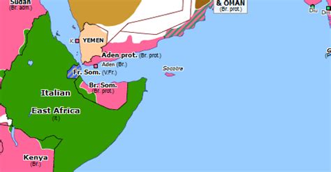 Italian Conquest of British Somaliland | Historical Atlas of Southern Asia (7 August 1940 ...