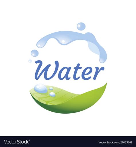 Fresh water logo spring water logo blue water Vector Image