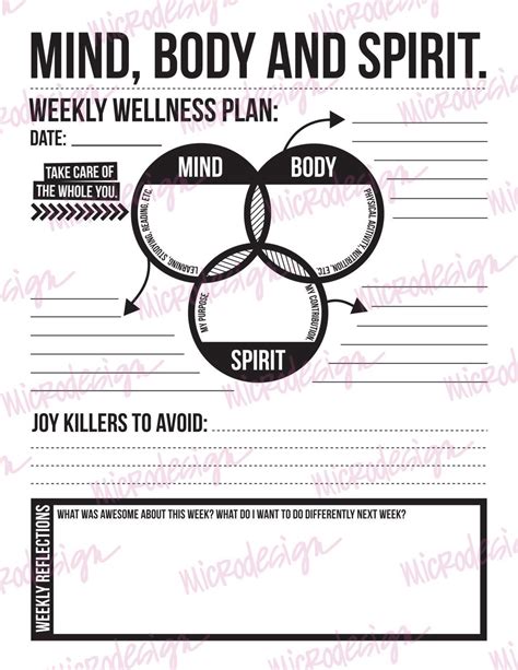 mind body spirit: weekly wellness plan by microdesign on Etsy | Personlig udvikling, Healing