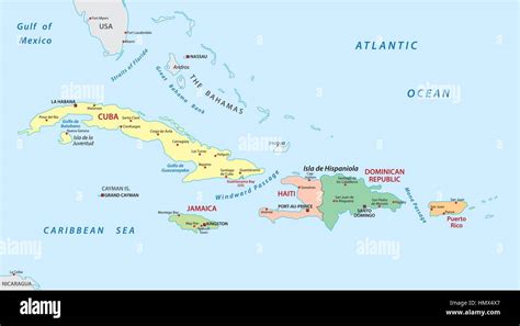 Greater antilles map hi-res stock photography and images - Alamy