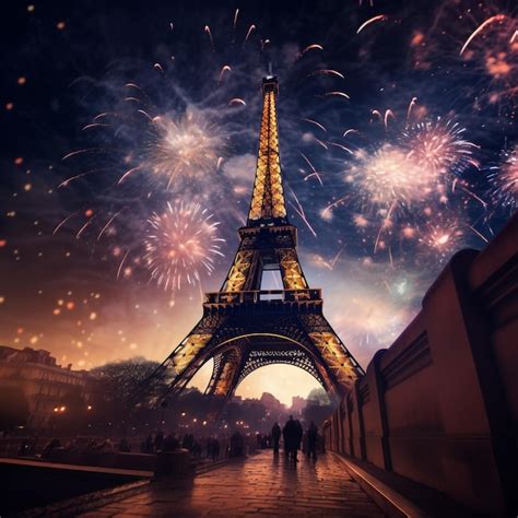 Premium AI Image | Fireworks Celebration in Paris Capital of France