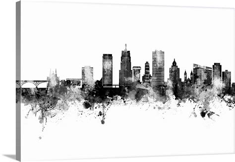 Akron Ohio Skyline Wall Art, Canvas Prints, Framed Prints, Wall Peels ...