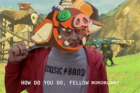 Me popping on my Bokoblin Mask like : Breath_of_the_Wild
