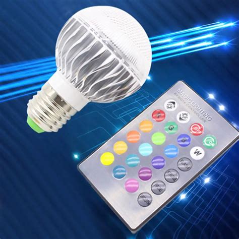 Adjustable Light Color Light Bulb Remote Control LED Lighting 3W RGB ...