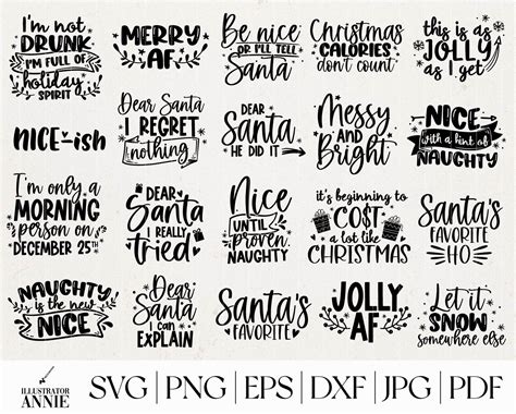 Funny Christmas SVG Quote Bundle Commercial Use Sarcastic - Etsy